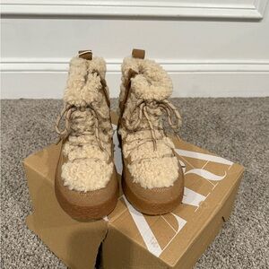 Zara Kids Tan and Cream Boots